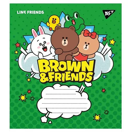 Зошит учнівський "Line friends" Yes 766308 12 аркушів (4823092274687)(SC) - фото 1