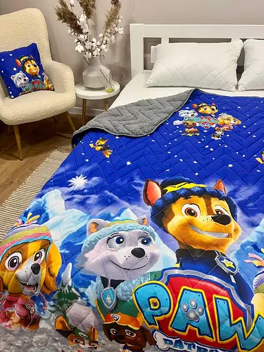 Дитяче покривало-ковдра полуторне 150 х 210 см  Патруль Синій - фото 2