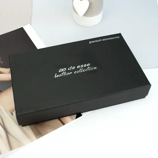 Гаманець жіночий шкіряний De Eesse LC14621-GD01 великий з ручкою чорний - фото 10