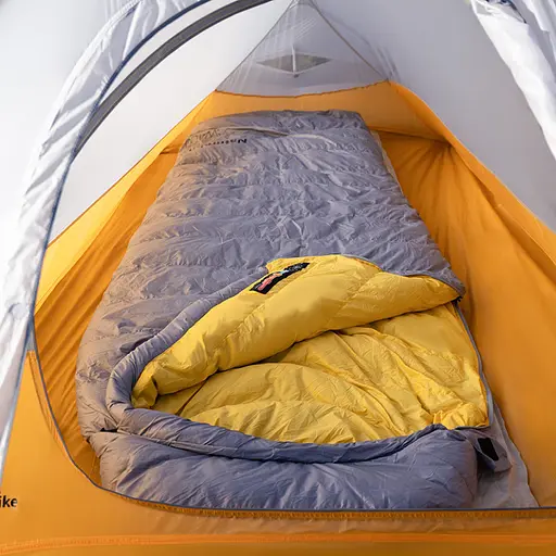 Спальник с натуральным пухом Naturehike CW400 NH18C400-D, р-р M, желто-серый - фото 9