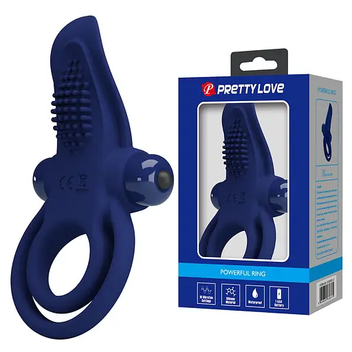 Виброкольцо Pretty Love Vibrant Penis Ring 11.3 см синий - фото 8