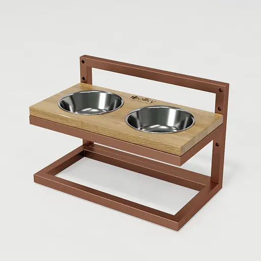 Hollky Flex S — миски на регульованій підставці для маленьких собак (2 × 0.450 л) - фото 2