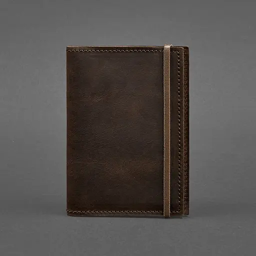 Кожаная обложка для паспорта 1.0 темно-коричневая Crazy Horse - фото 6