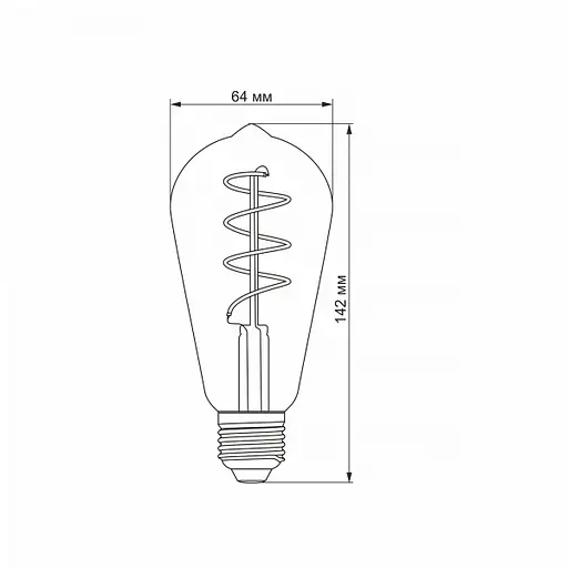 LED лампа VIDEX Filament ST64FGD 4W E27 2100K дімерна графіт - фото 3