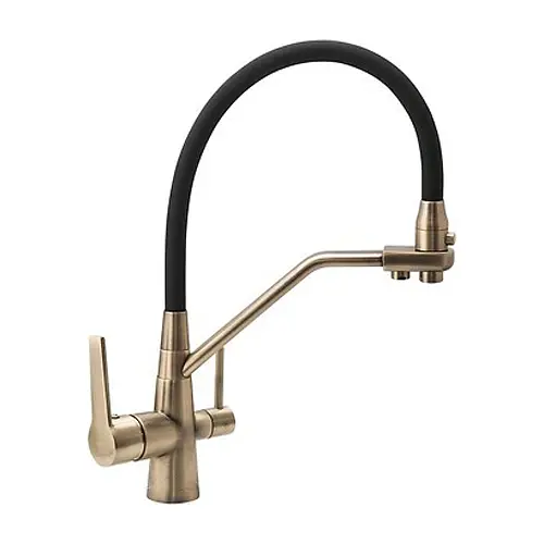 Змішувач для кухні на дві води Frap F4374-4 бронза Бронза - фото 1