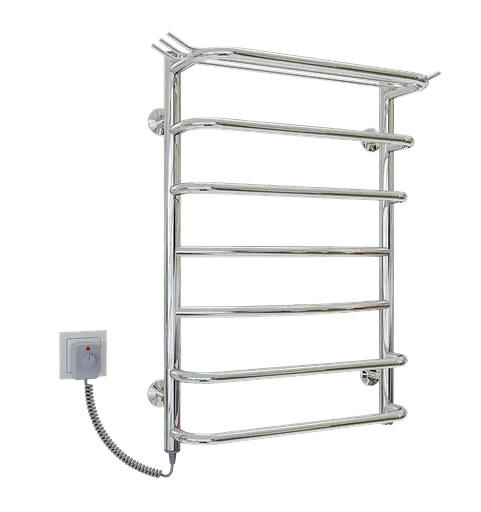 Электрический полотенцесушитель Kosser Канна 700x500/7 ЕL рег. ДК01EL, Хром, Левое - фото 1