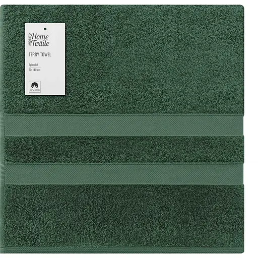 Рушник махровий Ardesto Splendid 70х140 см 100% бавовна зелений (ART2370GE)  - фото 1