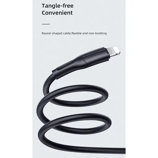 Кабель Usams Lightning U68 Charging 2A 1.0m Black (US-SJ500) [66062] - фото 5