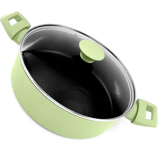 Каструля з кришкою литий мармур Megastone 10372-28S 4,5 л індукційне дно - фото 1