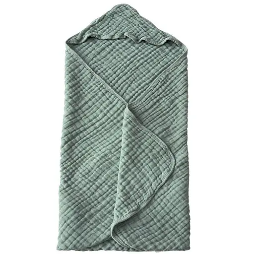 Дитячий рушник з капюшоном Lovely Svi органічна бавовна (муслін) – 80 x 80 см, від 0 до 2 років, Зелений (21801258)