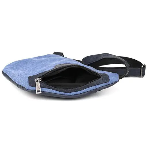 Мужская сумка-слинг через плечо микс канваса и кожи TARWA 23х28х4 см sum0028276 - фото 7