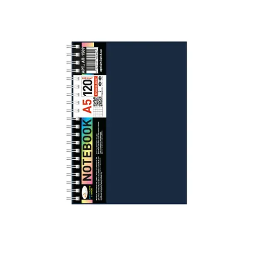 Блокнот А5 АП-1509(Black) 120 листов, пружина сбоку