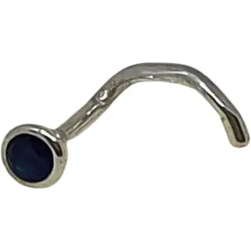 Серебряная серьга-пирсинг в нос Dear. 1023.6С Синий