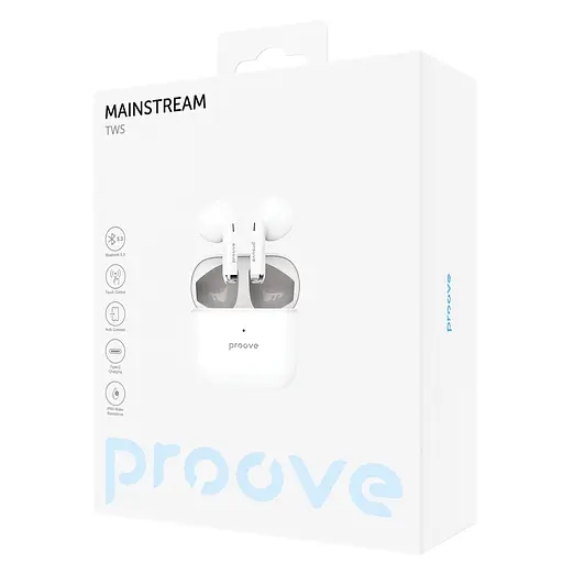 Бездротові навушники Earphones Proove Mainstream, IPX4, ENC, BT5.3, 40mAh, 400mAh, 4h, TWS white UA UCRF - фото 6
