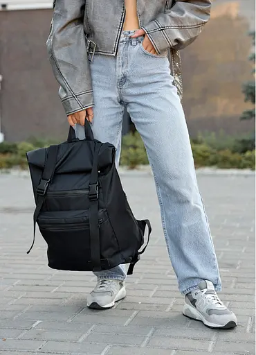 Женский рюкзак Sambag RollTop черный 41 х 30 х 16 см (24238065) - фото 4