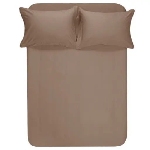 Простирадло на резинці з наволочками Lotus Home Dakota Modern сатин Рremium 160х200 см кавове (svt-2000022346351)