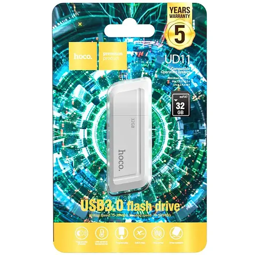 Флеш-накопитель Hoco UD11 USB3.0 - 32GB White - фото 3