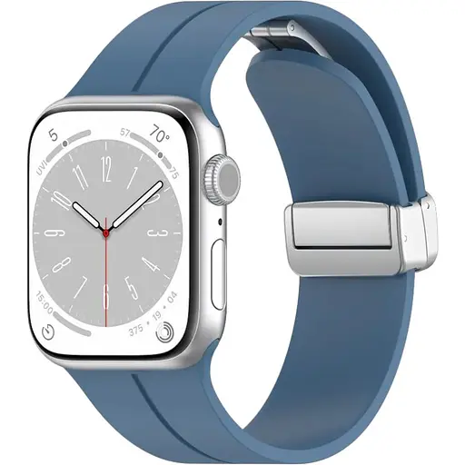 Ремешок DK для Apple Watch 38mm (Series 1 / 2 / 3) Silicone Sport Magnetic (017247) (azure blue / silver)