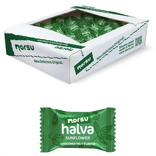 Халва подсолнечная Norsu с ароматом каштана 1.1 кг. - фото 2