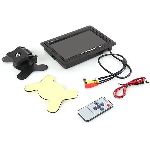 Автомобильный монитор Podofo R09+ 7 дюймов для камеры заднего вида 2 AV входа крепления на торпедо - фото 3