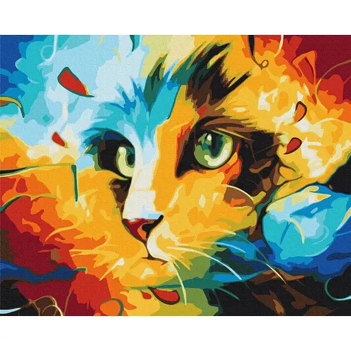 Картина по номерам Кот в ярких красках Brushme 40x50 см разноцветная 000277098