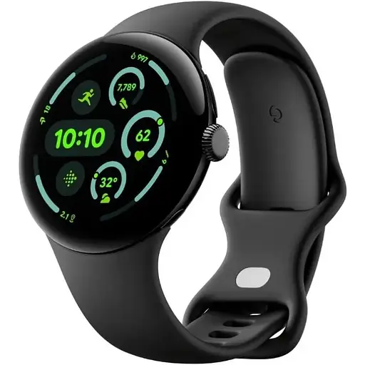Смарт-годинник Google Pixel Watch 3 45 mm LTE Matte Black Aluminum Case/Obsidian Active Band - фото 1