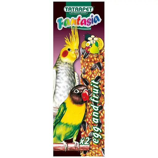 Колосок TatraPet Fantasia для средних попугаев экзотические фрукты/яйца 18-19 см 90 г 2 шт.