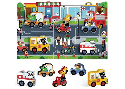 Настільна гра Headu Мій перший пазл Монтессорі. Місто (First Puzzle Montessori. The City) (IT22373) - фото 2