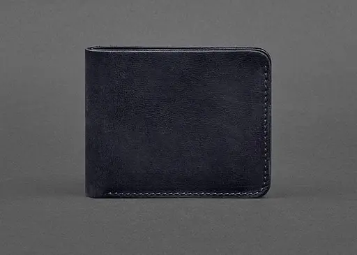 Кожаный портмоне 4.4 (с зажимом) синий Crazy Horse - фото 1