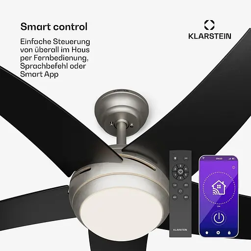 Стельовий вентилятор Klarstein Bolero Smart 55 Вт Чорний (10046083) - фото 7