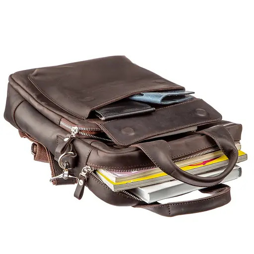 Чоловіча шкіряна сумка SHVIGEL 25х33х7 см sum0012894 - фото 3