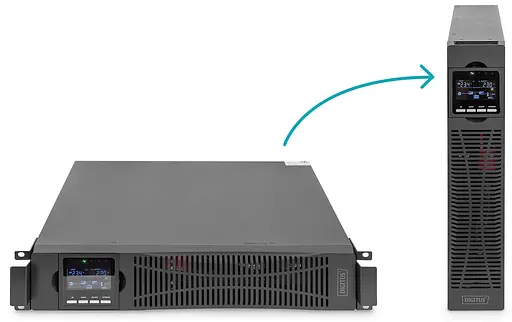 Digitus Джерело безперебійного живлення (ДБЖ) Online, 2000VA/2000W, LCD, 8xC13, RJ45, RS232, USB, Rack/Tower - фото 2