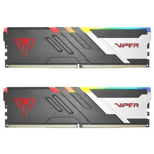 Память 16Gb x 2 DDR5 5600 MHz Patriot Venom RGB черный 36-36-36-68 1.35V с радиатором (PVVR532G560C36K) - фото 1