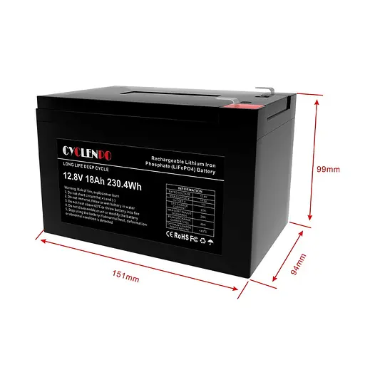 Аккумуляторная батарея литий-железо-фосфатная 12.8В 18Ач Cyclen 12.8V 18AH LiFePo4 (44-00077) - фото 6
