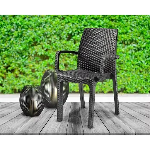 Стілець садовий пластиковий Bica Verona armchair графіт - фото 6