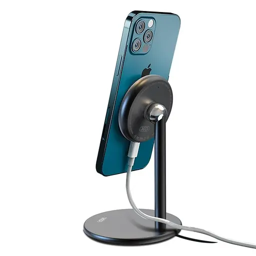 Тримач для телефона з функцією Fast charge XO (CX007) Magnetic 15W настільнийчорний - фото 2