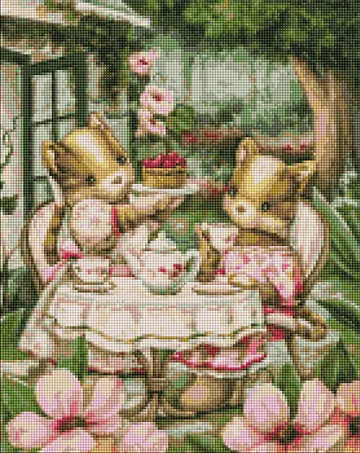Набор с алмазной мозаикой Чаепитие подружек AMO7593, 40x50 см
