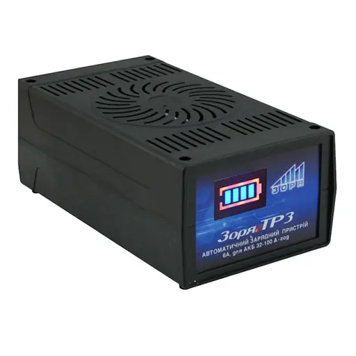 Трансформаторное зарядное устройство Зоря ТР-3 для аккумулятора 12V, емкость АКБ 32-90А/ч, ток заряда 6A