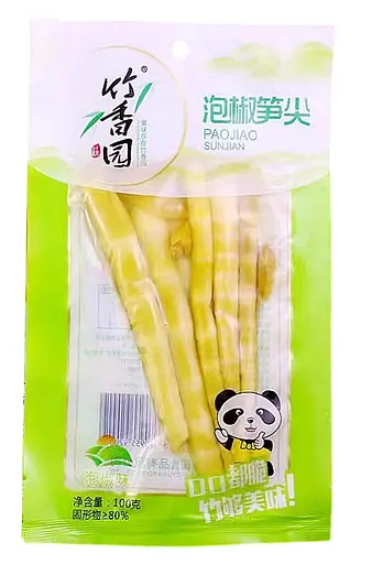 Снек Мариновані в перці пагони бамбука Paojiao Sunjian, 100г