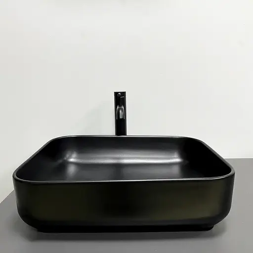 Умивальник VBI Palermo чорний матовий накладний VBI-012310, Чорний матовий - фото 3