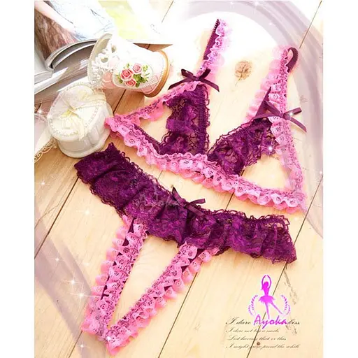 Мереживний інтим-комплект XS/S Бузковий K0068-1 - фото 4