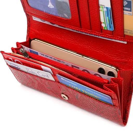 Женский кожаный кошелек Canpellini 19.19.6х2 см acs0025119 - фото 4