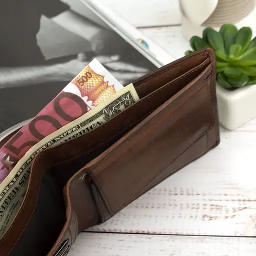 Чоловічий шкіряний гаманець коричневий без застібки Always Wild N7-02-GG - фото 5