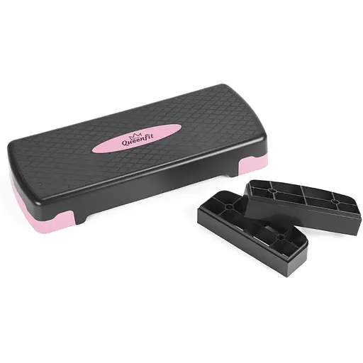 Степ-платформа Queenfit 2-х рівнева чорно-рожева - фото 3