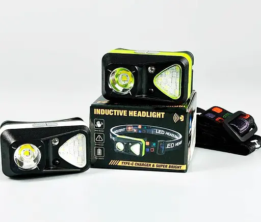 Налобний ліхтар з білим та червоним світлом W-18 з датчиком руху акумуляторний яскравий потужний ліхтарик на голову - фото 6