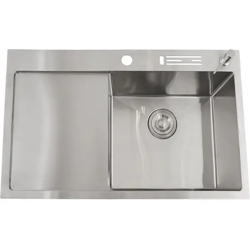 Кухонна мийка Nett NS-7848(L) з нержавіючої сталі з лівим крилом накладна