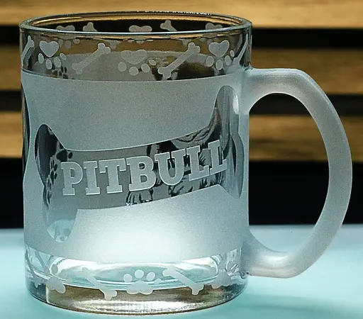 Скляна кружка Пітбуль з гравіюванням   чашка для власника собаки  Подарунок собачнику - фото 3