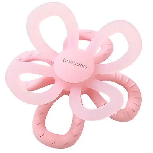 Прорезыватель для зубов BabyOno Цветок силиконовый розовый (1596/01)