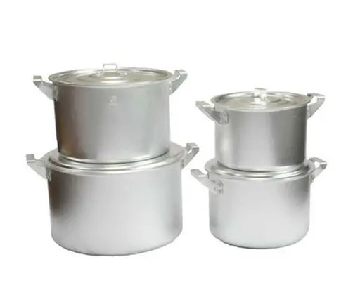 Набір із 4 матових алюмінієвих каструль із кришкою 2.5-3.5-4.5-6 л (4шт.), Interos Сірий 87000 - фото 1