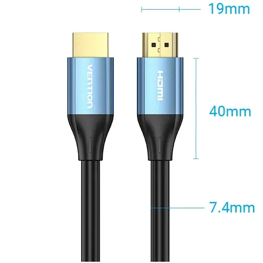 Кабель Vention HDMI M - M,10.0 м V2.0 4K 60Гц Aluminum Alloy Blue - фото 3